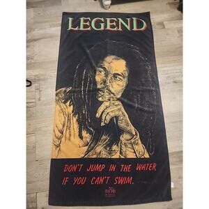 Vintage 90s Bob Marley LEGEND Black Towel XL